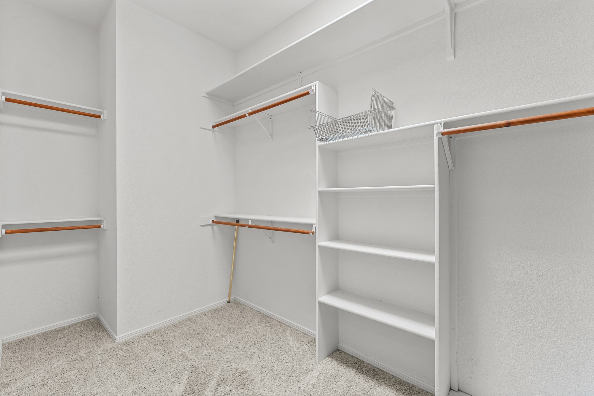 Walk-in closet with built-in shelving