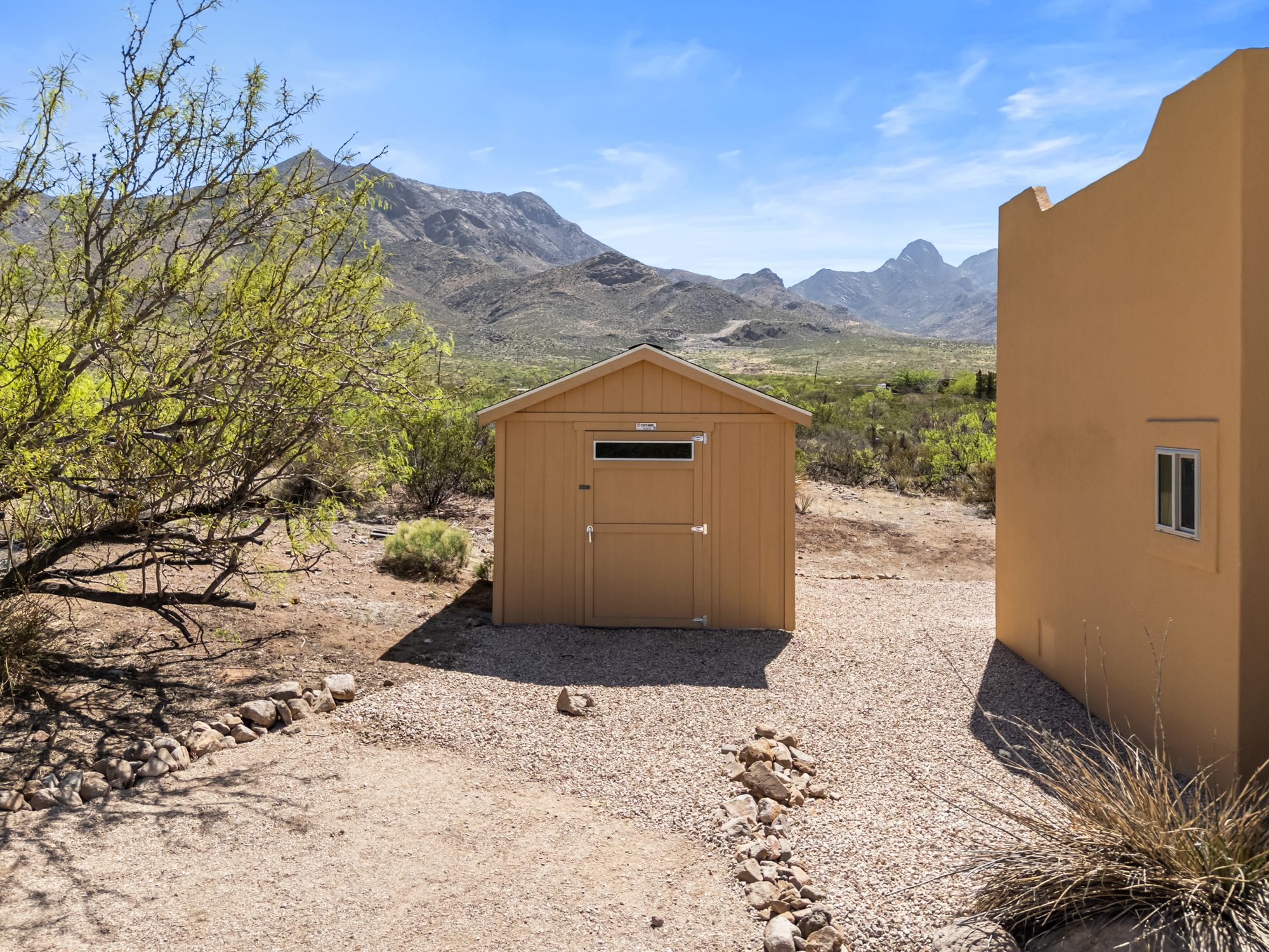Mountain views beyond the property